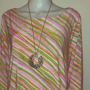 JM Collection 2X Plus Size Handkerchief Hem Jacquard Top